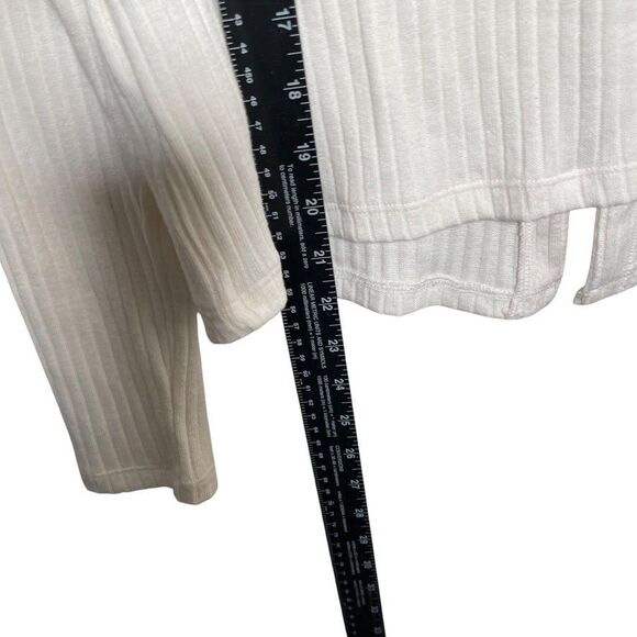 Old Navy Cardigan Women's Large Cream Ribbed Single Button Sweater Cottage - Picture 6 of 10